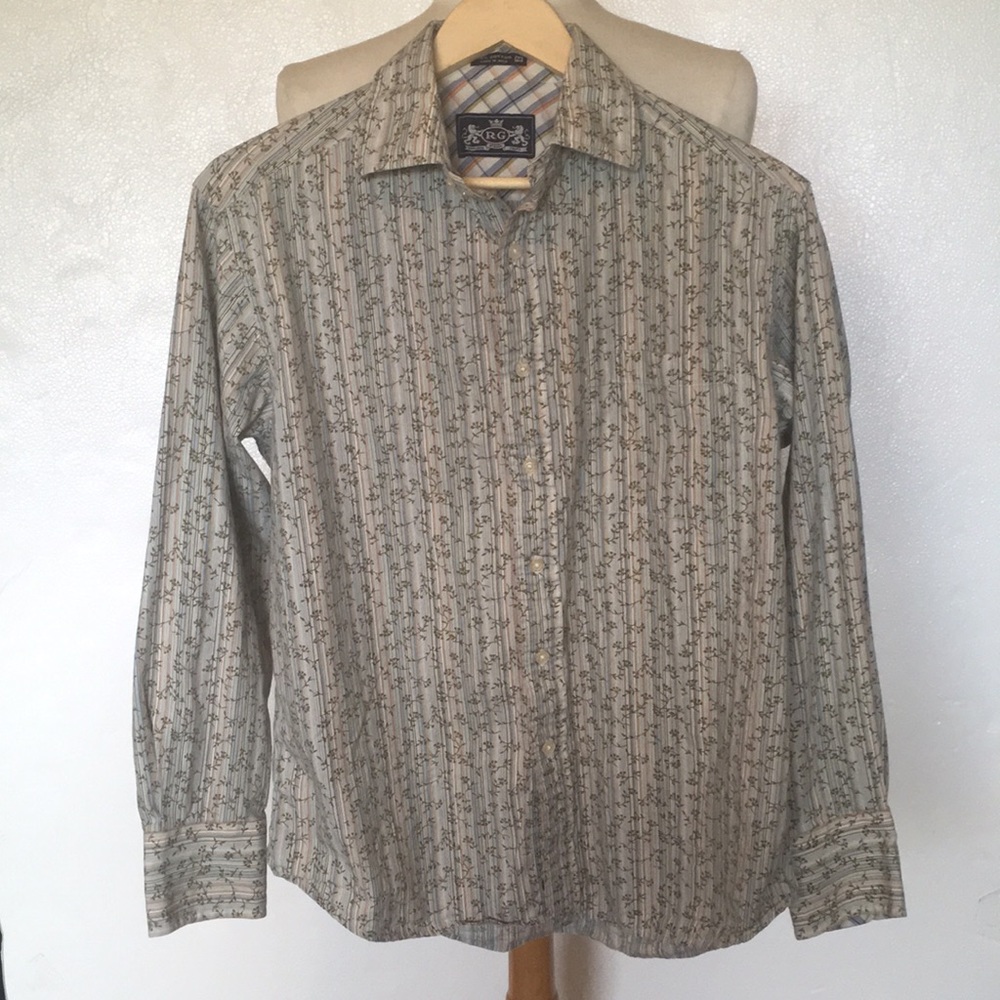 R & G Robert Graham Green Vine Shirt Sz M